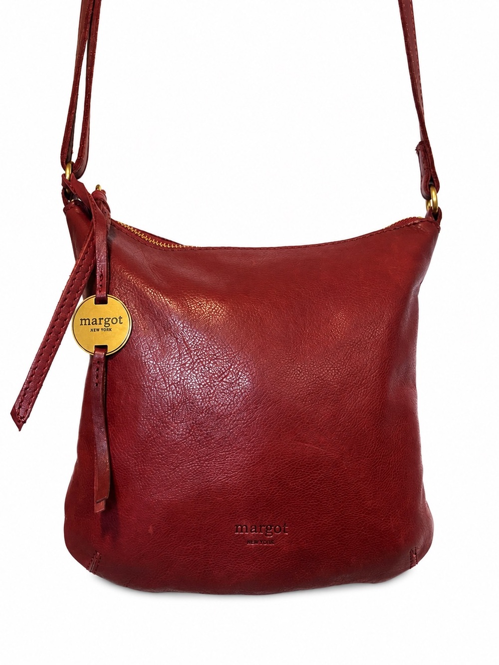 Margot Burgundy Leather Crossbody Bag